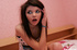 Crazy teen hot babe stripping shirt and black bra to show firm breast