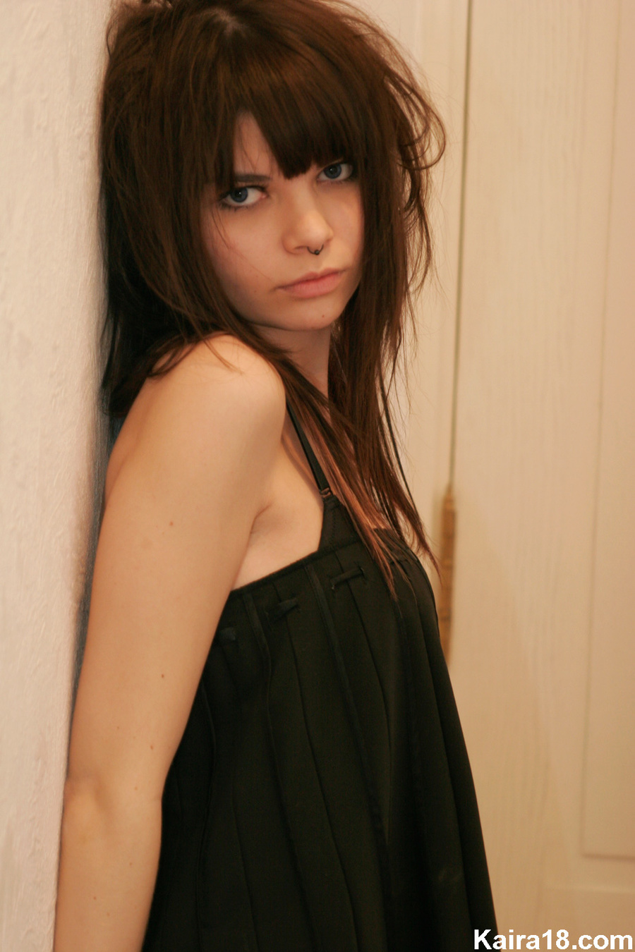 Black lingerie hot teen smoking girl erotic strip teases to show juicy body - XXXonXXX - Pic 2