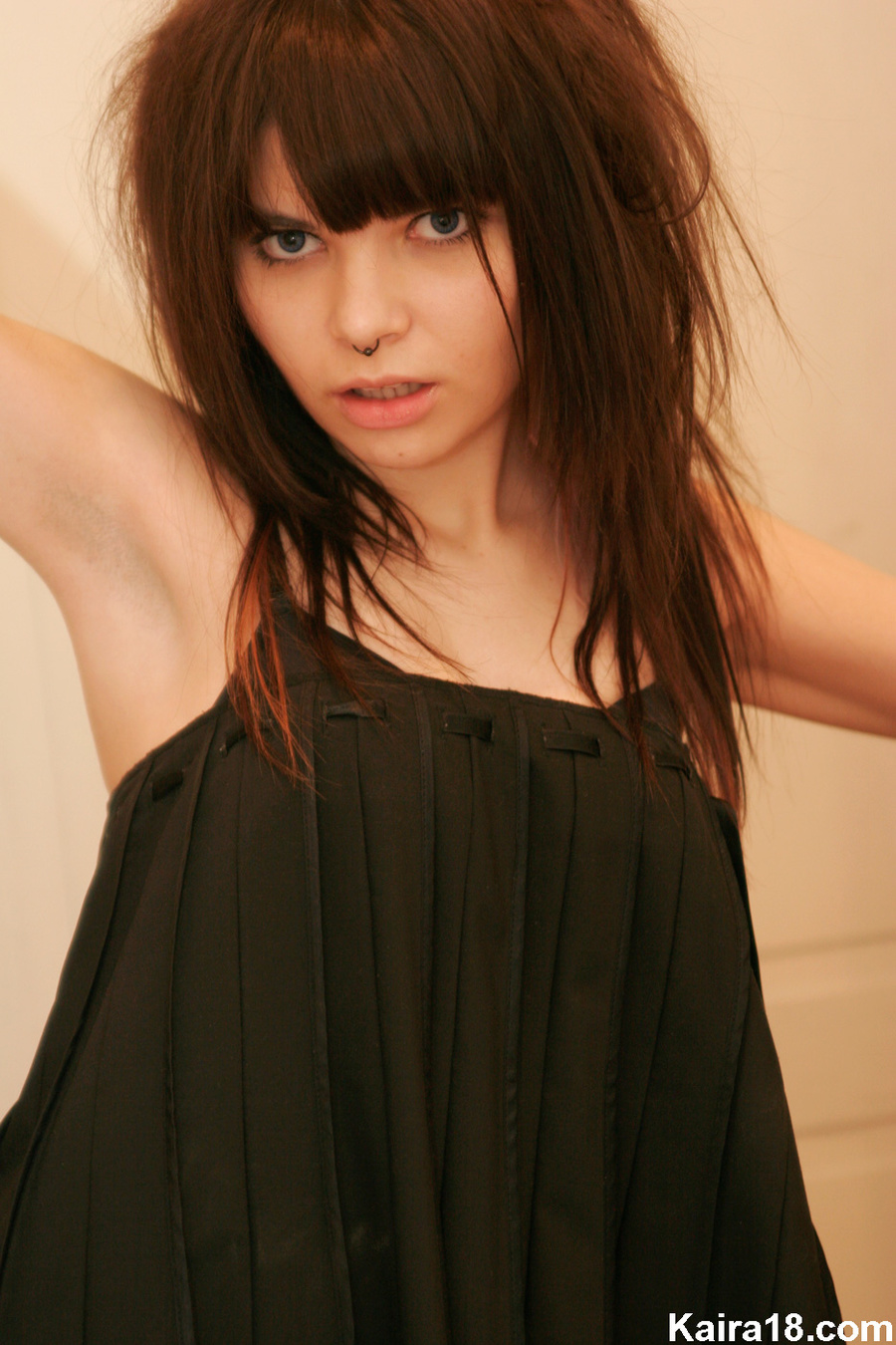 Black lingerie hot teen smoking girl erotic strip teases to show juicy body - XXXonXXX - Pic 5