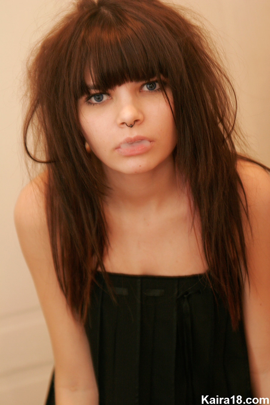 Black lingerie hot teen smoking girl erotic strip teases to show juicy body - XXXonXXX - Pic 11