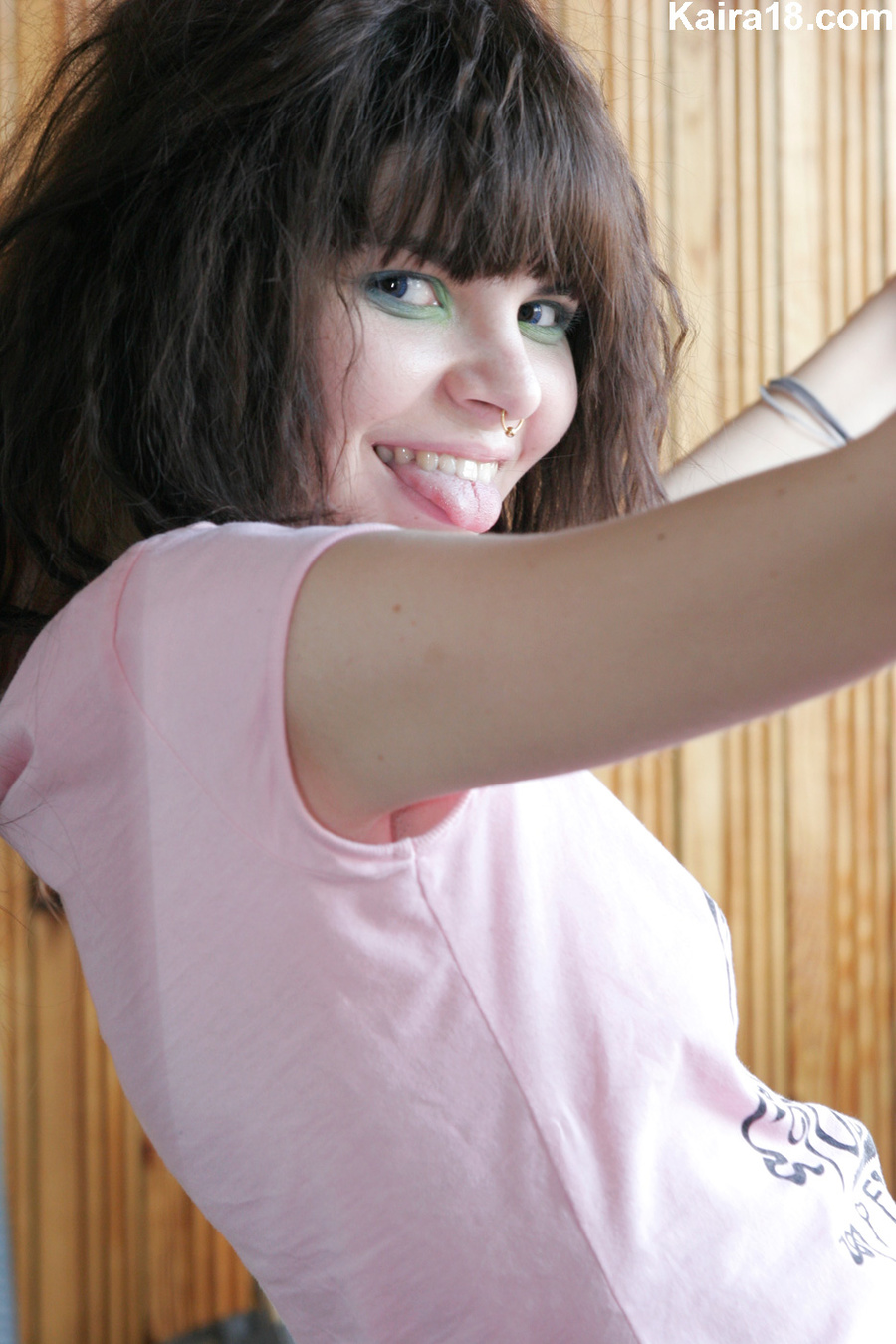 Pink charming young model girl taking erotic window posing shot - XXXonXXX - Pic 1