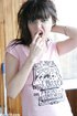 pink charming young model