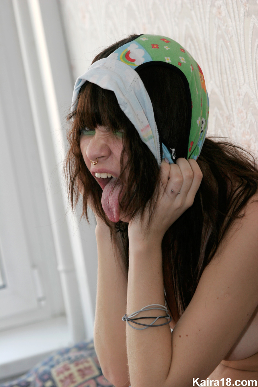 Pink charming young model girl taking erotic window posing shot - XXXonXXX - Pic 9