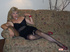 Sexy male chicks in negligee and pantyhose take hot pose and show cock