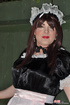 Male crossdresser dressed like innocent sweet girl maid in uniform