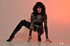 Male chick looking real hot and bitchy in black boots and leotard top
