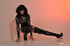 Male chick looking real hot and bitchy in black boots and leotard top