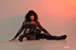 Male chick looking real hot and bitchy in black boots and leotard top