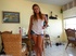Angry sexy bitch calms down to give her boyfriend an explosive jerking