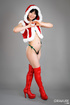 Xmas Asian babe looking sexy in red boots shows her sexy and sweet she