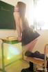 Bored sexy shoocl babe drops books to take off clothes and pose real seductive
