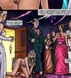 Nerd in suit brought his slave blondie on the dog-leash to the ball