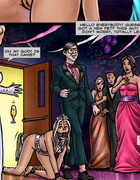 Nerd in suit brought his slave blondie on the dog-leash to the ball