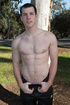 Gay dude with a thick schlong posing nude