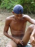 A lusty dark latino twink showing a very lean young body but very large