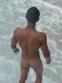 Lusty bronzed latino twink strips for the camera and displays his humongous