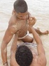 Three horny dark latino twinks try each other's asses for size with their
