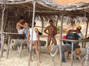A group of hot and spicy latino twinks form a four-way ass banging, cock sucking fuckfest and along the shores of a beach - Picture 3