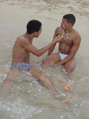 A group of hot and spicy latino twinks form a four-way ass banging, cock sucking fuckfest and along the shores of a beach - Picture 10