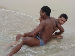 A group of hot and spicy latino twinks form a four-way ass banging, cock sucking fuckfest and along the shores of a beach - XXXonXXX - Pic 11