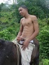 Randy dark latino explores while on a grassy area how to make himself