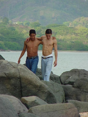 A pair of horny latino twinks ventures on how ass licking and fucking could even be more delicious on a beach - XXXonXXX - Pic 1