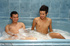 Two horny latino twinks play in the bathtub and on each other's ass and