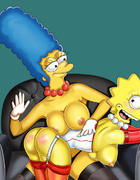 Slutty Marge Simpson masturbating when Homer is out