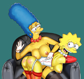 Slutty Marge Simpson masturbating when Homer is out