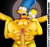 Slutty Marge Simpson masturbating when Homer is out