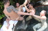 Outdoor bath gay action as guys cools off the heat of steamy sucking and