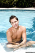 sensual kissing swimming pool