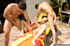 Cute boy sucks two dicks and gets fucked in ass before jizz is poured