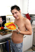 Horny cook takes time out to wank his pecker right there in the kitchen