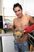 Horny cook takes time out to wank his pecker right there in the kitchen