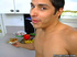 Naughty cook decides to jerk and wank his horny rod to cum as food cooks