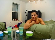 Evans enjoys hot dick sucking before his tight ass gets pumped on sofa and floor