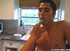 Evan sucks dick and then gets his asshole fucked hard on kitchen and on