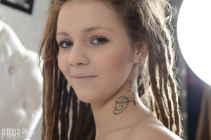 Tattooed teen with dreads enjoys posing nude - Picture 20