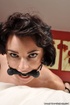cross tied petite brunette
