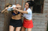 Two rowdy sluts engage themselves in a vicious catfight where they end