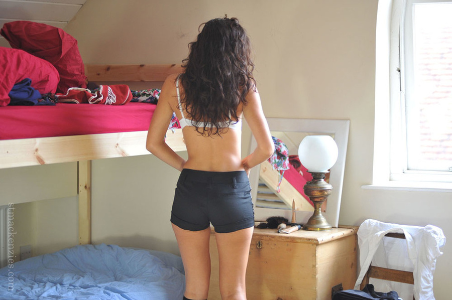 Sexy and slim brunette slips off her tight  - XXX Dessert - Picture 6