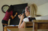Blonde delinquent student strips in the presence of her teacher but it
