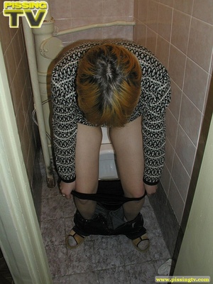 Blonde bitch sits on the toilet and enjoys some moments of wonderful piss coming from her tight sweet cunt - XXXonXXX - Pic 20