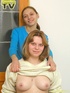 Two naked cute teen lesbians strip in a bath then take a simultaneous