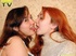 Two horny teens engage in some hot lesbian action that involves kissing,