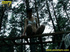 daring brunette teen balances
