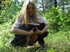 Horny blonde teen pulls down her pants in the forest then takes a glorious
