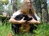 Horny blonde teen pulls down her pants in the forest then takes a glorious