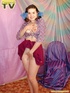 lovely brunette girl displays